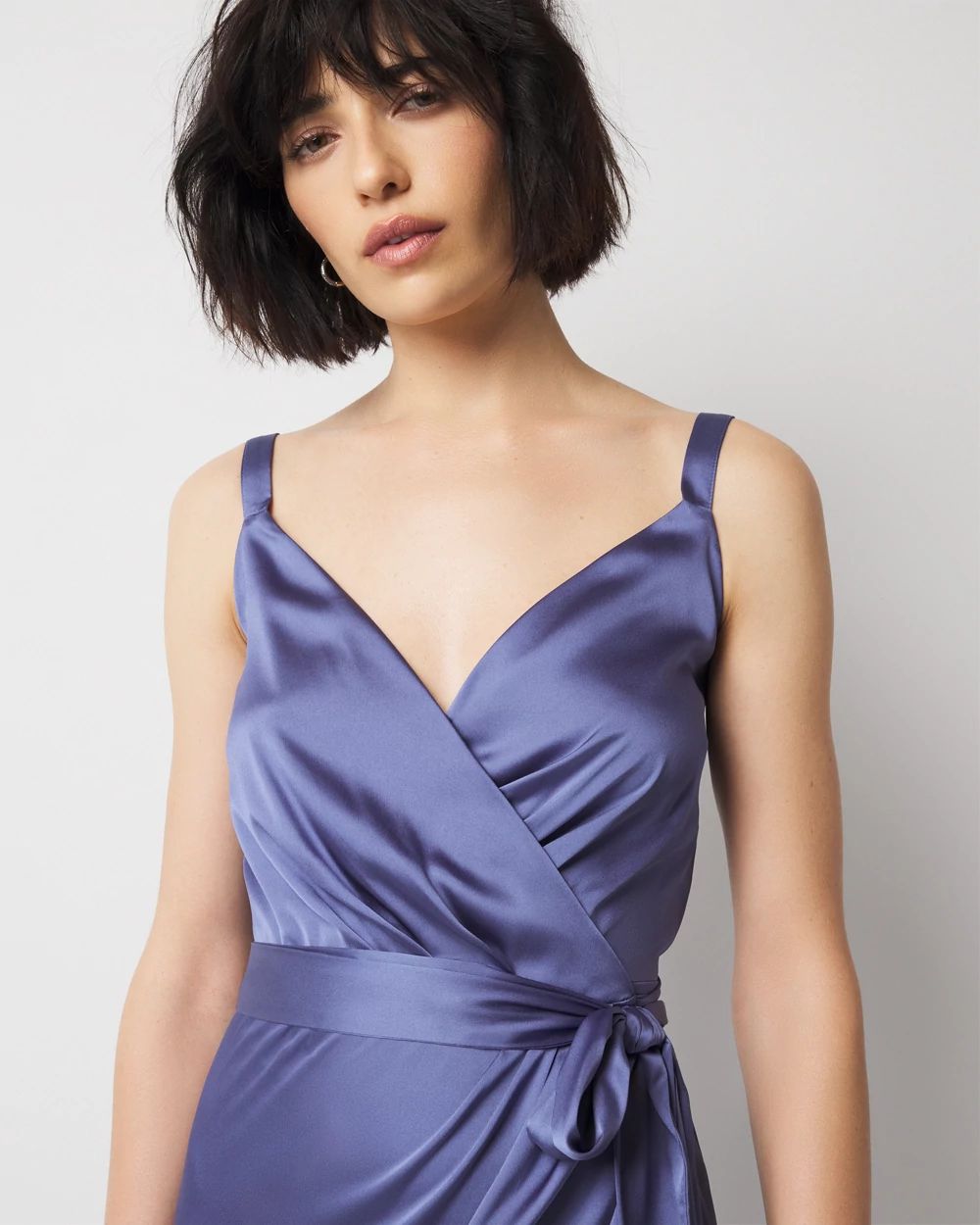 DRAPED FRONT WRAP DRESS TIGER TRAP